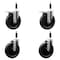 Service Caster 6'' Phenolic Swivel 7/8'' Expanding Stem Caster Set 2 Total Lock Brakes, 4PK SCC-EXTTL20S615-PHR-2-S-2-78 - alternate 1